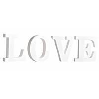 Rayher hobby materialen Houten deco hobby letters - 4x losse witte letters om het woord LOVE te maken -
