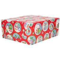 Bellatio 5x Rollen Kerst inpakpapier/cadeaupapier rood 2,5 x 0,7 meter -