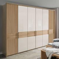 Franco Möbel Schlafzimmerschrank in Beige und Eiche 6-türig