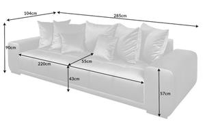 riess-ambiente Big-Sofa ELEGANCIA 285cm silbergrau, Einzelartikel 1 Teile, XXL Couch · Samt · mit Federkern · inkl. Kissen · Design