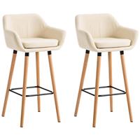 clp 2er Set Barhocker Grant Kunstleder-creme