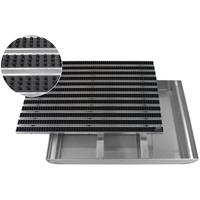 EMCO Eingangsmatte DIPLOMAT Bürsten schwarz mit ALU Bodenwanne Fußmatte Schuhabstreifer: 600 x 400 mm