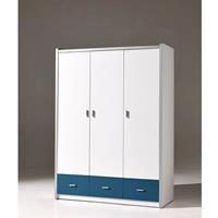 Kleiderschrank BONNY-12, 3-trg, 147cm, Weiß-Blau