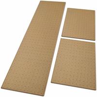 FLOORDIREKT 1A Bettumrandung Rapido Beige 1 Läufer 67x250 cm + 2 Brücken 67x140 cm