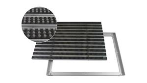 Fußmatte EMCO Eingangsmatte DIPLOMAT Bürsten grau 22mm + ALU Rahmen Schmutzfangmatte Fußabtreter Antirutschmatte, Emco, rechteckig, Höhe: 22 mm, für den Innen /- und Au&szli
