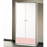 Kleiderschrank BONNY-12, 2-trg., 100cm, Weiß Rosa