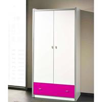 Kleiderschrank BONNY-12, 2-trg., 100cm, Weiß Fuchsia