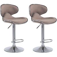 clp 2er Set Barhocker Las Vegas V2 Stoff-taupe-Chrom