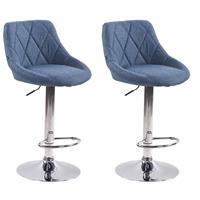 clp 2er Set Barhocker Lazio Stoff-blau