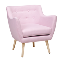 beliani Retro Sessel Polsterbezug dicke Sitzfläche pastell rosa Drammen - Rosa