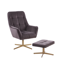Beliani - Eleganter und weich gepolsterter Sessel mit praktischem Hocker in Taupe Molle - Grau