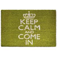 relaxdays Fußmatte Kokos KEEP CALM 40 x 60cm Kokosmatte mit rutschfester PVC Unterlage Fußabtreter aus Kokosfaser als Schmutzfangmatte und Sauberlaufmatte