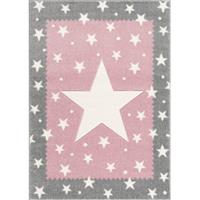 LIVONE kindertapijt Kinderen houden van tapijten FANCY zilvergrijs/roze 120x170c