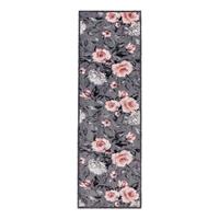 Astra Pure & Soft Schmutzfangmatte • in 12 Farben und 2 Groessen - Blumen grau-rosa / 50 x 150 cm