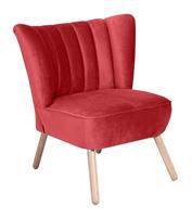 maxwinzer Sessel ALESSANDRO-23 Samtvelours Farbe rot Sitzhärte fest B: 70cm T: 66cm H: 80cm - MAX WINZER