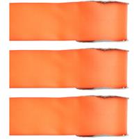 3x Hobby/decoratie oranje satijnen sierlinten 2,5 cm/25 mm x 25 meter -