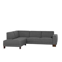 Ecksofa links mit Sofa 2,5-Sitzer rechts BLACKPOOL-23 Flachgewebe (Leinenoptik) Farbe anthrazit Sitzhärte mittel B: 248cm T: 188cm H: 75cm