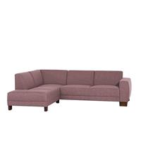 Ecksofa links mit Sofa 2,5-Sitzer rechts BLACKPOOL-23 Flachgewebe (Leinenoptik) Farbe aubergine Sitzhärte mittel B: 248cm T: 188cm H: 75cm