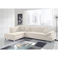 Ecksofa links mit Sofa 2,5-Sitzer rechts TERRENCE-23 feines Strukturgewebe Farbe creme Sitzhärte weich B: 270cm T: 190cm H: 76cm