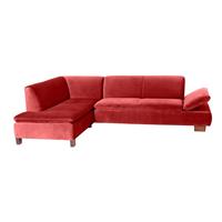 Ecksofa links mit Sofa 2,5-Sitzer rechts TERRENCE-23 Samtvelours Farbe ziegel Sitzhärte weich B: 270cm T: 190cm H: 76cm