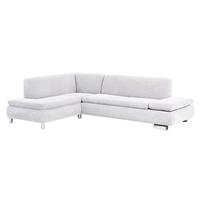 Ecksofa links mit Sofa 2,5-Sitzer rechts TERRENCE-23 Veloursstoff Farbe creme Sitzhärte weich B: 270cm T: 190cm H: 76cm