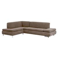 Ecksofa links mit Sofa 2,5-Sitzer rechts TERRENCE-23 Veloursstoff Farbe sahara Sitzhärte weich B: 270cm T: 190cm H: 76cm