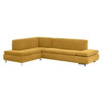 Ecksofa links mit Sofa 2,5-Sitzer rechts TERRENCE-23 Veloursstoff Farbe mais Sitzhärte weich B: 270cm T: 190cm H: 76cm