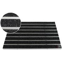 EMCO Eingangsmatte DIPLOMAT Large Rips anthrazit 12mm Fußmatte Schmutzfangmatte Fußabtreter Antirutschmatte: 590 x 390 mm