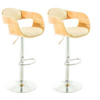 clp 2er Set Barhocker Kingston Kunstleder-creme-Natura - 