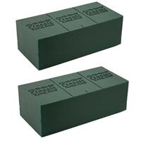 Rayher hobby materialen 4x Blokken rechthoekig groen steekschuim/oase nat 23 x 11 x 8 cm -