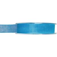 1x Hobby/decoratie turquoise organza sierlinten 1,5 cm/15 mm x 20 meter -