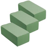 Rayher hobby materialen 3x Blokken rechthoekig groen steekschuim/oase nat 23 x 11 x 8 cm -