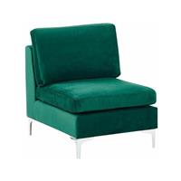 beliani Mittelstück für Sofa Grün Polsterbezug aus Samtstoff mit Rückenlehne Metallgestell Modernes Glamour Design Wohn- und Arbeitszimmer Flur - Grün