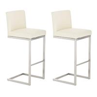 clp 2er Set Barhocker Paros Kunstleder-creme - 