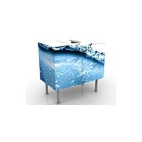 bilderwelten Waschbeckenunterschrank - Beautiful Wave - Badschrank Blau Größe: 55cm x 60cm - 