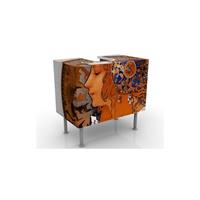 bilderwelten Waschbeckenunterschrank - Loren - Vintage Badschrank Orange Braun Größe: 55cm x 60cm - 