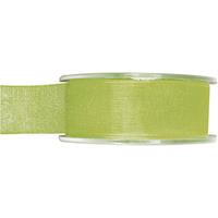 1x Hobby/decoratie groene organza sierlinten 2,5 cm/25 mm x 20 meter -