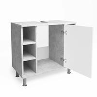 vicco Waschtischunterschrank FYNN 60 cm Weiß / Grau Beton - Badschrank Waschbecken Unterschrank Badmöbel - 