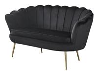 SalesFever Samt Muschel-Sofa, B136xT76xH78 cm schwarz