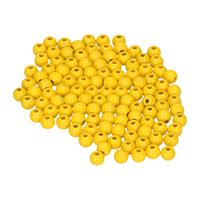 Rayher hobby materialen 345x stuks gele houten kralen 6 mm -