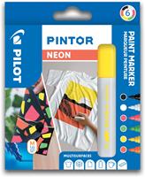 PILOT Pigmentmarker PINTOR, medium, 6er Set , NEON,