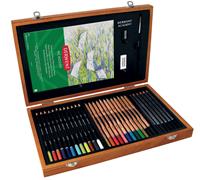 Derwent Academy Wooden Box Gift Set 35 parts colouring and graphite sketching pencils