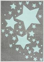 Happy Rugs Kinderteppich, STARLINE silbergrau/mint, 100 x 150 cm