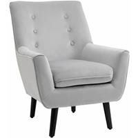 HOMCOM Sessel Gepolsterter Sofa aus Wannenstuhl Einzelsofa Eleganter Retro-Stuhl Grau - grau - 