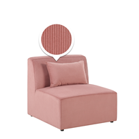 Beliani - Modernes Sofa-Mittelstück Stoffbezug Cord rosa 1-Sitzer für Modulsofa Lemvig - Rosa