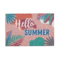 Relaxdays Fußmatte Kokos Hello Summer mehrfarbig