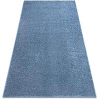 RUGSX Teppich Teppichboden SANTA FE blau 74 eben, glatt, einfarbig Blautönen 100x250 cm - 