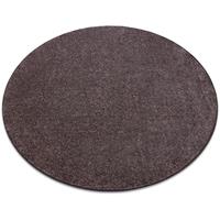 RUGSX Teppich rund SANTA FE braun 42 eben, glatt, einfarbig Brauntönen rund 133 cm - 