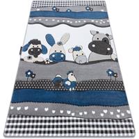 RUGSX Kinderteppich PETIT FARM BAUERNHOF TIERE blau Blautönen 120x170 cm - 