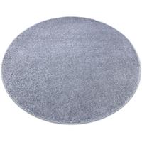 RUGSX Teppich rund SANTA FE silber 92 eben, glatt, einfarbig Grau und Silbertönen rund 100 cm - 